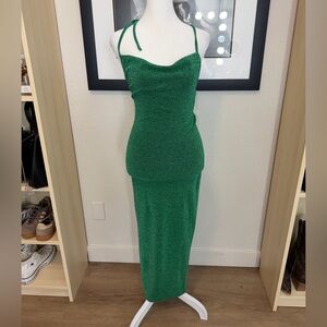 Fashion Nova spaghetti strap with lower back Green Dress